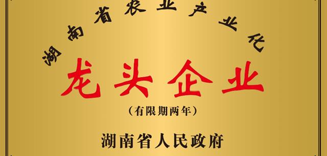 热烈祝贺湖南现代资源荣获湖南省农业产业化龙头企业